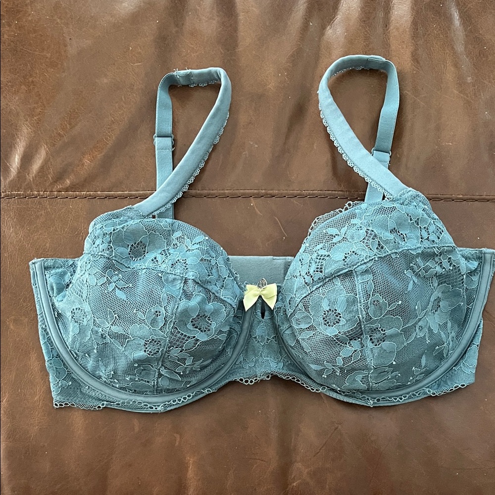 Victoria's Secret Floral Lace Bra in Teal